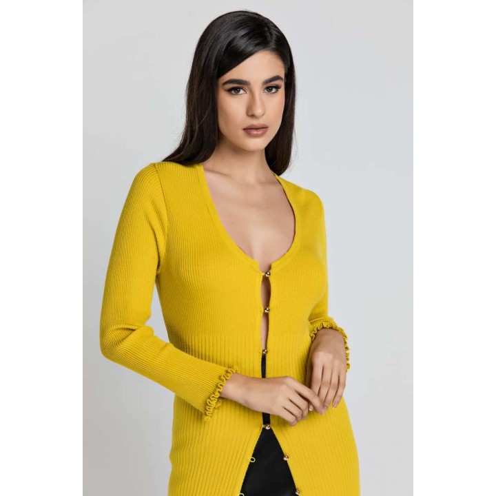 Dark yellow cardigan deals
